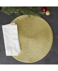 Design Imports Metallic Round Woven Polypropylene Placemat, Set of 6