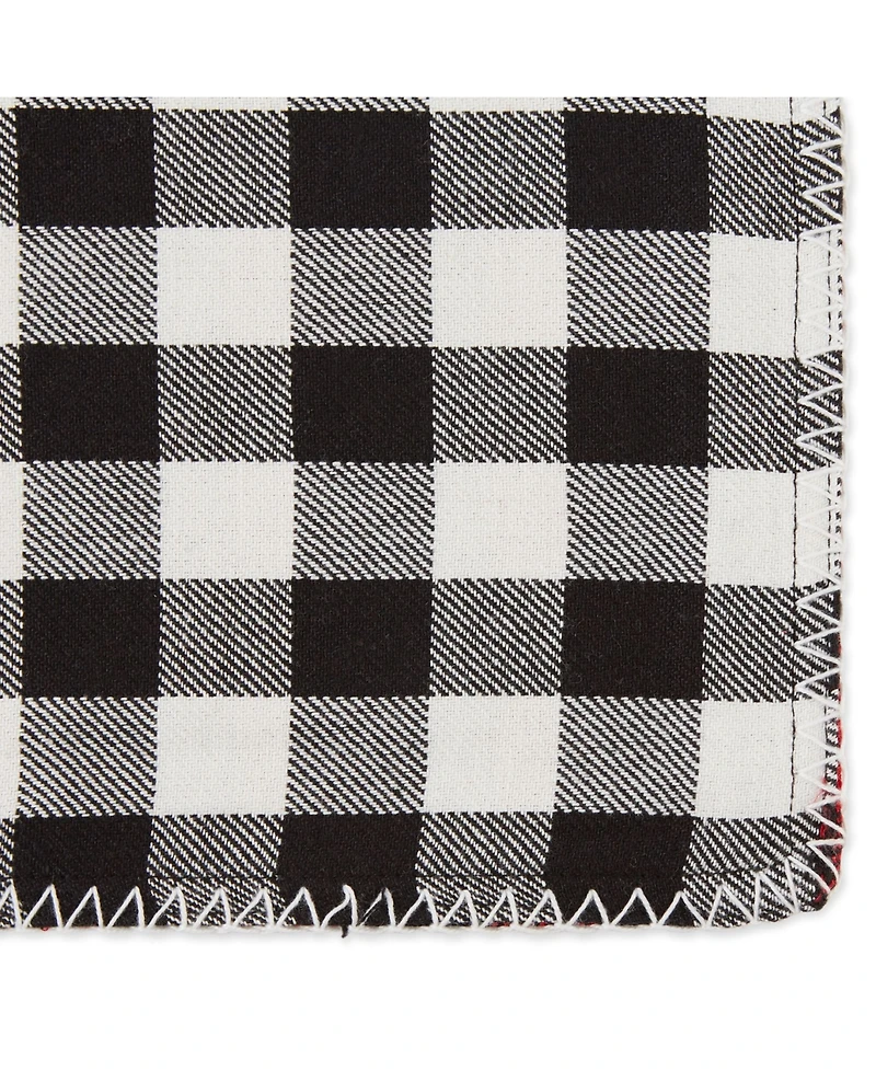 Design Imports Christmas Buffalo Check with Embroidery Placemat, Set of 6