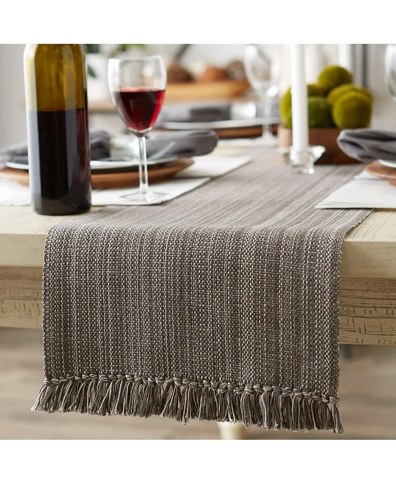 Design Imports Variegated Fringe Table Runner