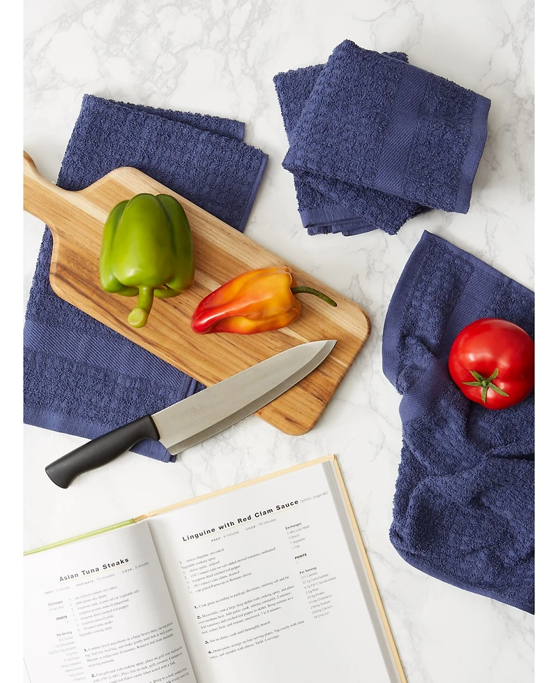 Design Imports Solid Waffle Terry Dishtowel, Set of 4