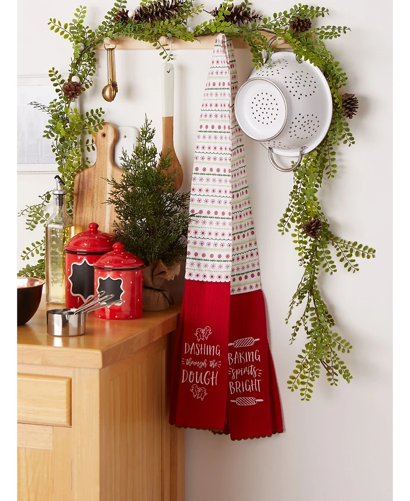 Design Imports Kitchen Towel Holiday Baking Kitchen Scarf, 4" x 70"