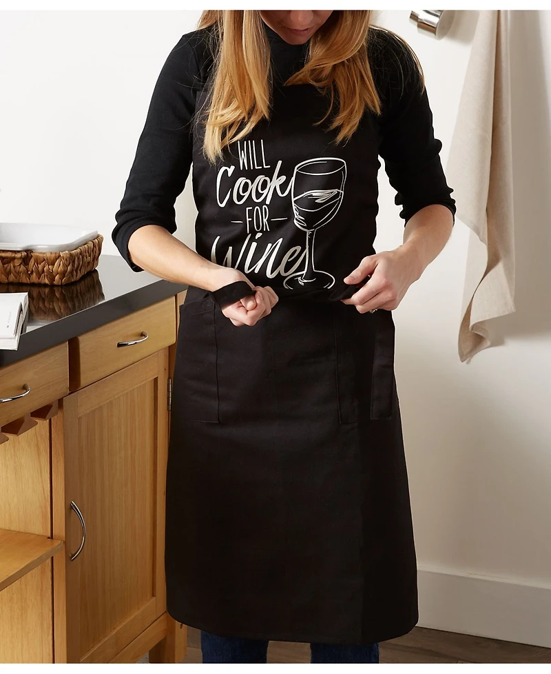 Design Imports Chef Printed Apron, Cook for Wine, 1 Piece