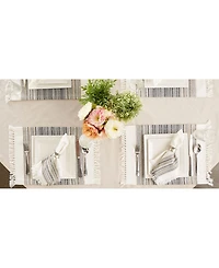 Design Imports Fringed Stripe Table Toppers, 13" x 20", Set of 6
