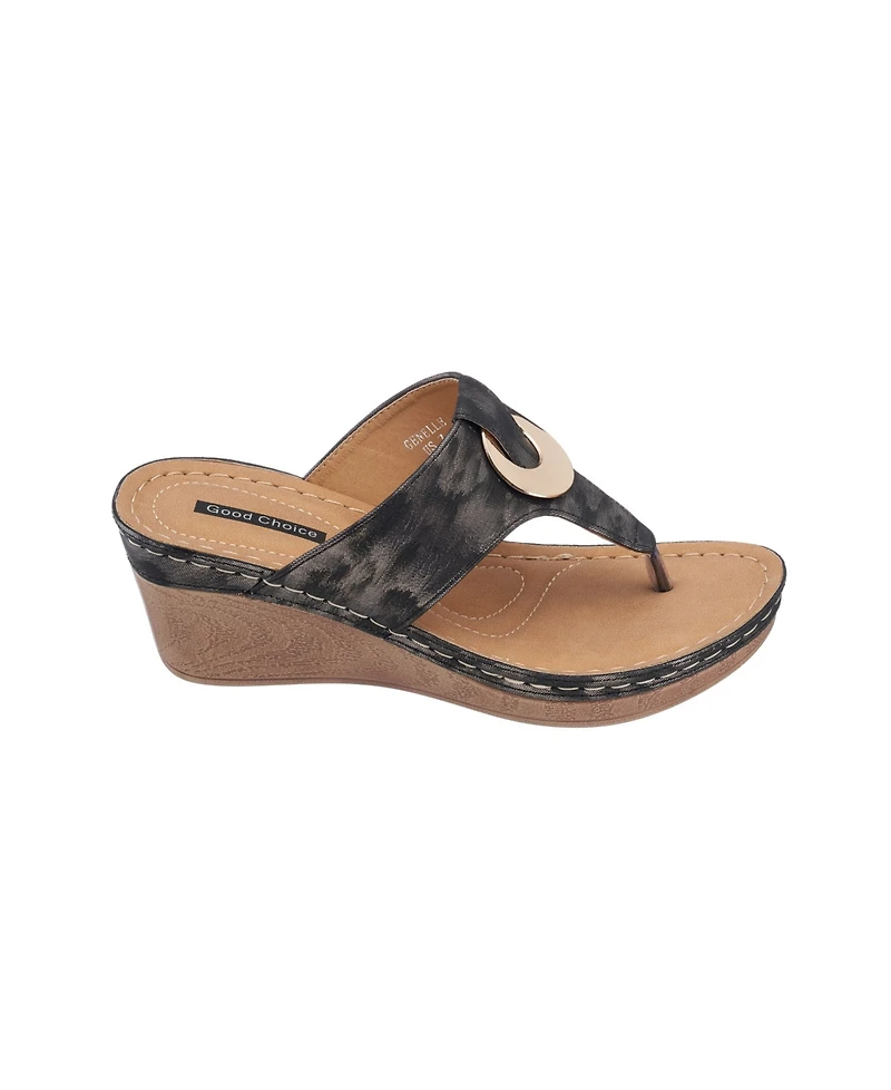 Gc Shoes Women's Genelle Thong Wedge Sandals