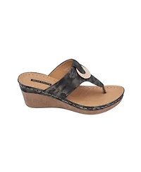 Gc Shoes Women's Genelle Thong Wedge Sandals