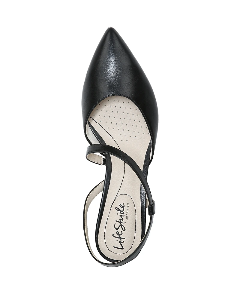 LifeStride Women's Minimalist Slingback Kitten Heel Pumps