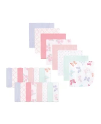 Hudson Baby Girls Rayon from Bamboo Washcloth Bundle