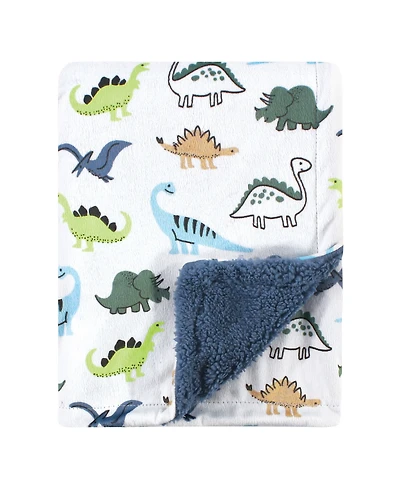 Hudson Baby Boys Dual-Sided Mink and Sherpa Plush Throw