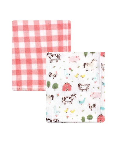 Hudson Baby Infant Girl Silky Plush Blanket, Blossoms