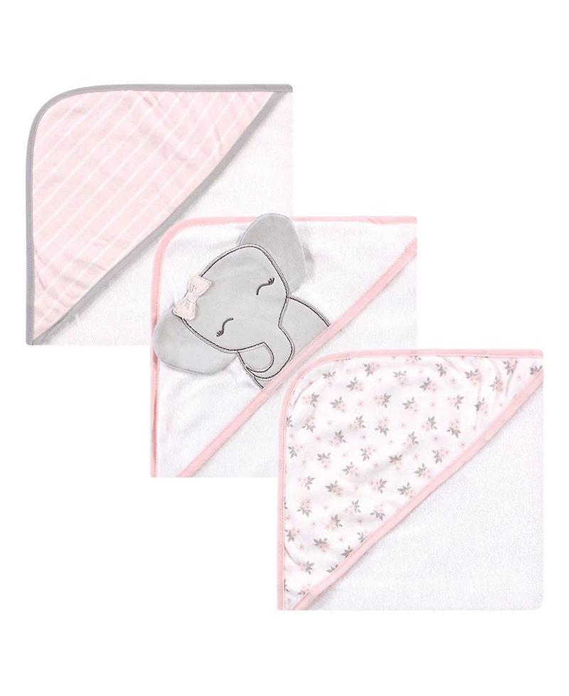 Hudson Baby Girls Cotton Rich Hooded Towels