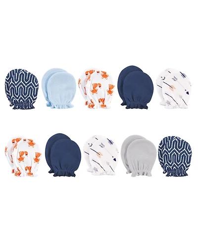 Hudson Baby Baby Boys Hudson Soft Cotton Anti-Scratch Mittens