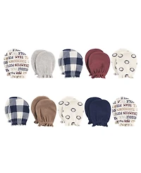 Hudson Baby Boys Soft Cotton Anti-Scratch Mittens