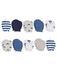 Hudson Baby Baby Boys Hudson Soft Cotton Anti-Scratch Mittens