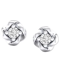 Diamond Swirl Stud Earrings (1/10 ct. t.w.) 10k White Gold or Yellow