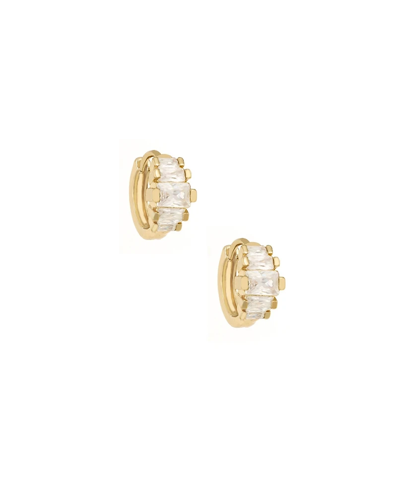 Ettika Crystal and Gold Plated Huggie Hoops