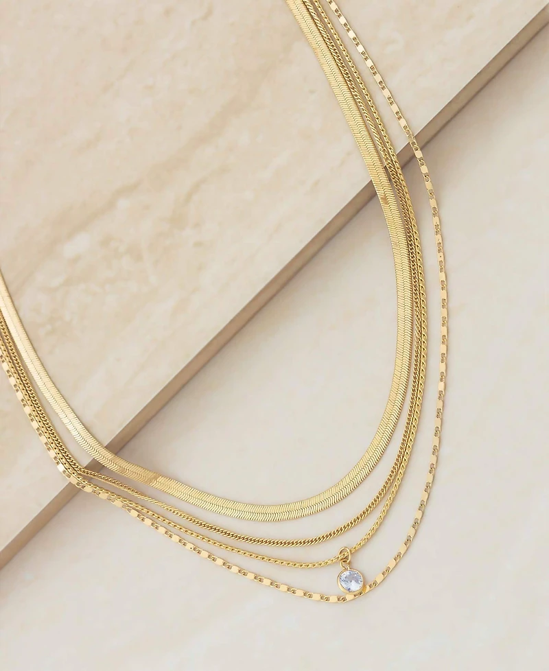 Ettika Multi-Chain Layered Gold Plated Necklace