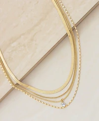 Ettika Multi-Chain Layered Gold Plated Necklace