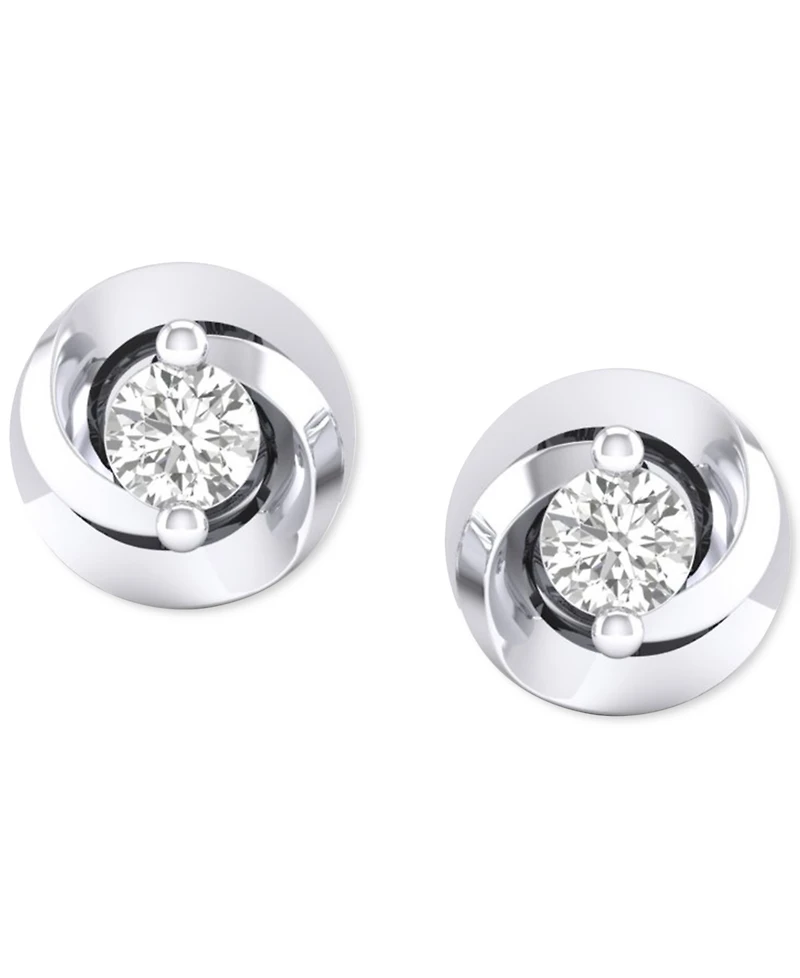 Diamond Swirl Stud Earrings (1/10 ct. t.w.) in 10k White Gold or 10k Yellow Gold
