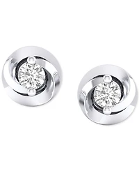 Diamond Swirl Stud Earrings (1/10 ct. t.w.) in 10k White Gold or 10k Yellow Gold