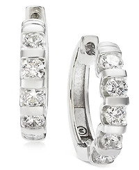 Diamond Five-Stone Hoop Earrings (1/2 ct. t.w.) 14k Gold or White
