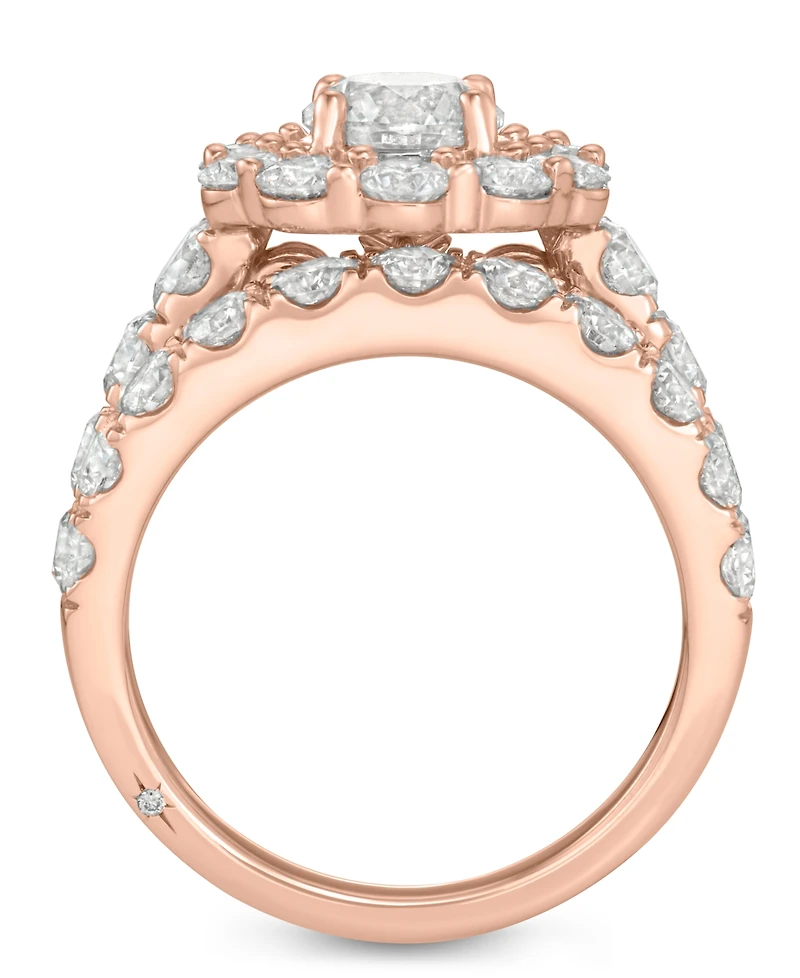 Certified Diamond Bridal Set (3 ct. t.w.) 18k White, Yellow and Rose Gold