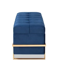 Parker Glam and Luxe Velvet Upholstered Storage Ottoman
