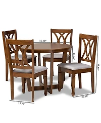 Aggie Modern and Contemporary Fabric Upholstered 5 Piece Dining Set