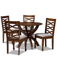 Modern and Contemporary Fabric Upholstered 5 Piece Dining Set