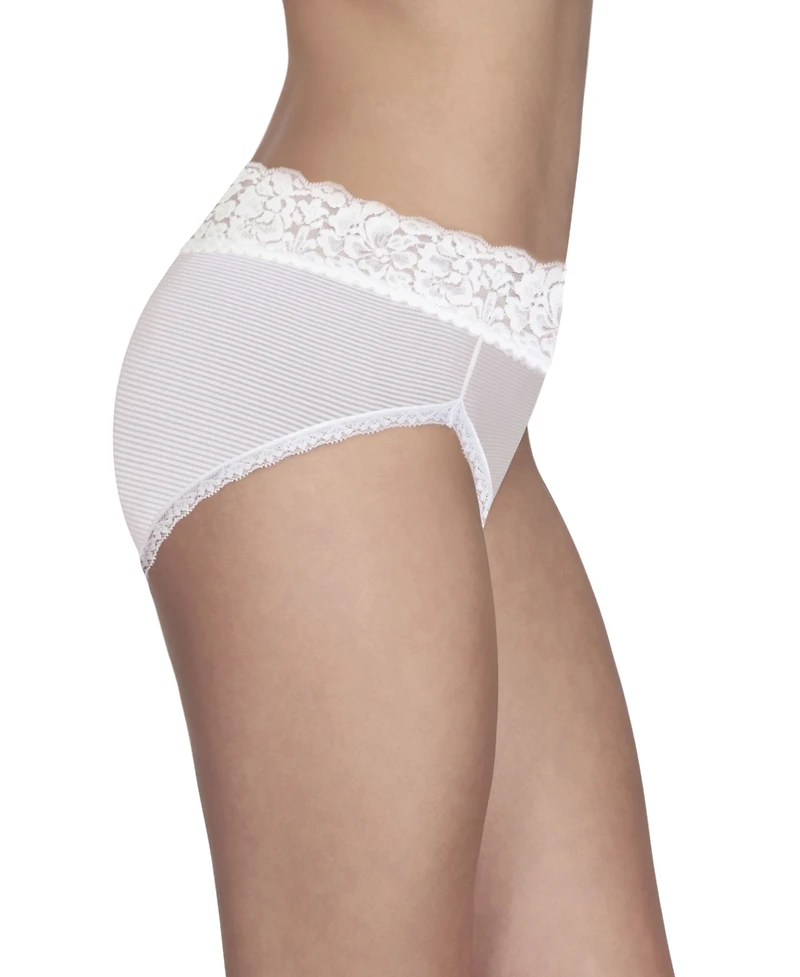 Vanity Fair Women's Flattering Lace Hi-Cut Panty Underwear 13280, extended sizes available