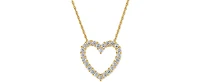 Cubic Zirconia Heart Pendant Necklace Sterling Silver