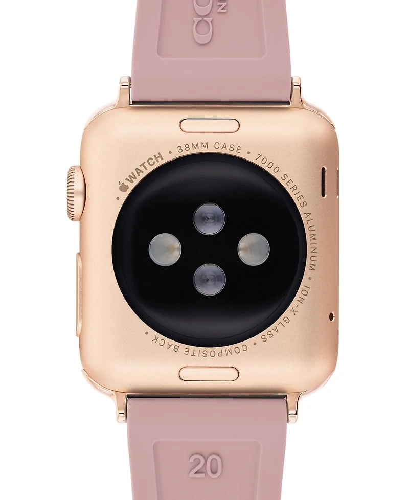 Coach Pink Rubber Apple Watch Strap 38/40/41mm