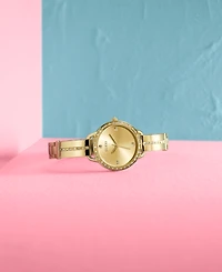 Guess Women's Gold-Tone Stainless Steel Semi-Bangle Bracelet Watch 30mm