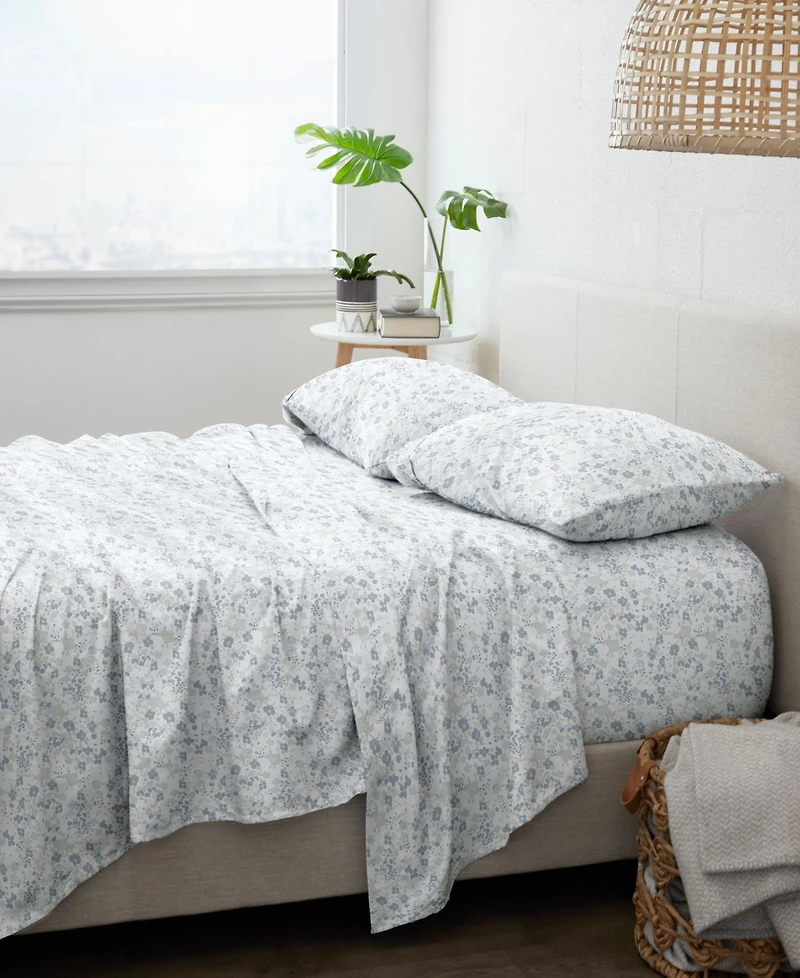 ienjoy Home Ultra Soft Violets Pattern 3-Pc. Sheet Set, Twin