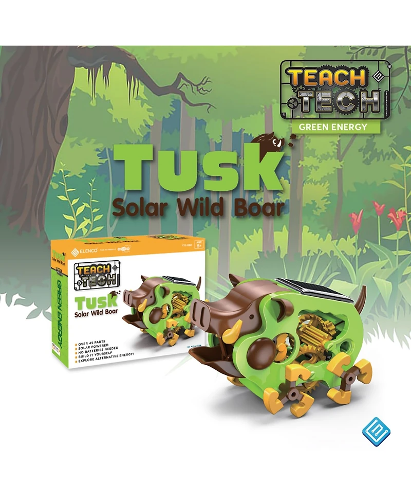 Teach Tech Tusk Wild Boar Solar Robot Crawler Stem Building Set for Kids