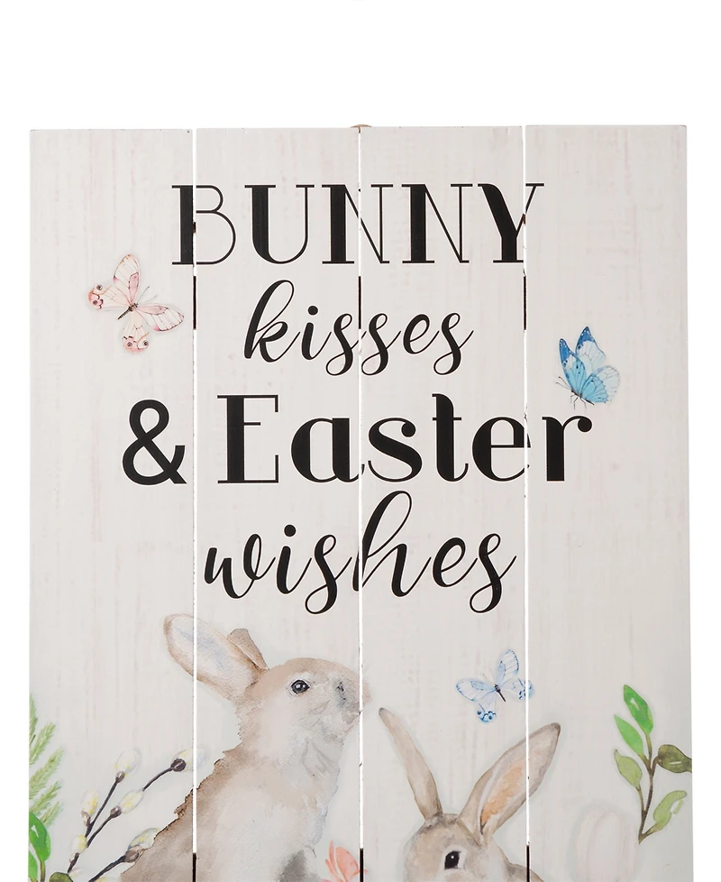 Glitzhome 18"H Easter Wooden Bunny Wall Decor