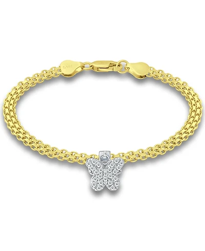Giani Bernini Cubic Zirconia Butterfly Charm Bismark Chain Bracelet, Created for Macy's