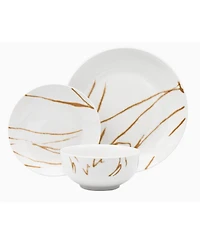 Godinger White & Gold 12 Pc. Dinnerware Set, Service for 4
