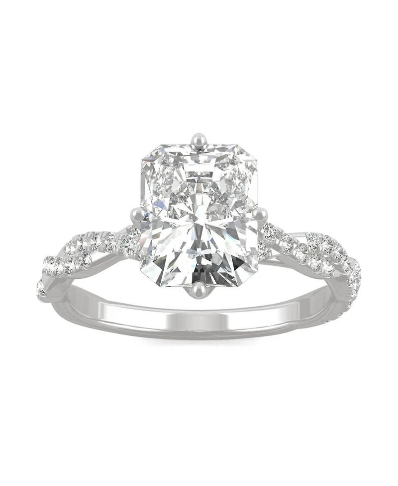 Moissanite Radiant Statement Ring 3-1/10 ct. t.w. Diamond Equivalent 14k White Gold