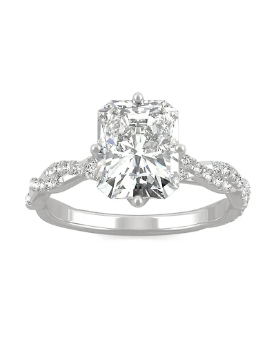 Moissanite Radiant Statement Ring 3-1/10 ct. t.w. Diamond Equivalent 14k White Gold