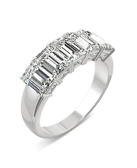 Moissanite Emerald Five Stone Band 2-9/10 ct. t.w. Diamond Equivalent 14k White Gold