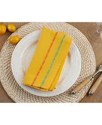 Saro Lifestyle Table Napkins with Dobby Border Design, Set of 4, 18" x 18"