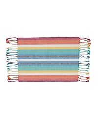 Saro Lifestyle Striped Design Dobby Placemats, Set of 4, 19" x 13"