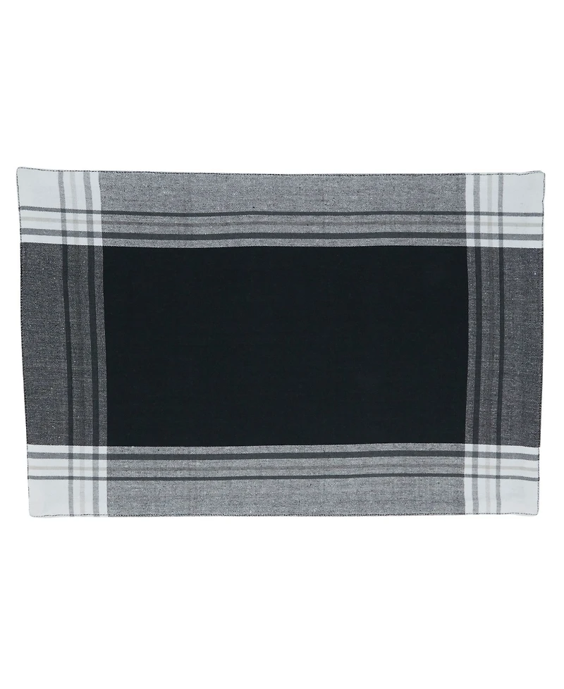 Saro Lifestyle Striped Border Design Placemats, Set of 4, 19" x 13"
