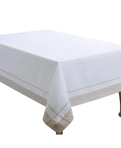 Saro Lifestyle Casual Tablecloth with Banded Border Design, 144" x 72"