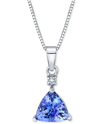 Tanzanite (1-1/4 ct. t.w.) & Diamond Accent 18" Pendant Necklace in 14k White Gold
