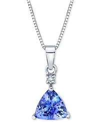 Tanzanite (1-1/4 ct. t.w.) & Diamond Accent 18" Pendant Necklace in 14k White Gold