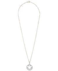 Wrapped Diamond Smiley Face 18" Pendant Necklace (1/10 ct. t.w.) in 10k Gold, Created for Macy's