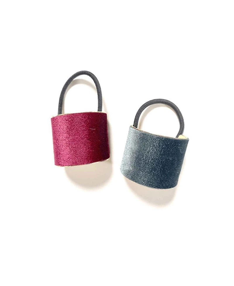 Soho Style Velvet Coated Ponytail Cuff, Set of 2