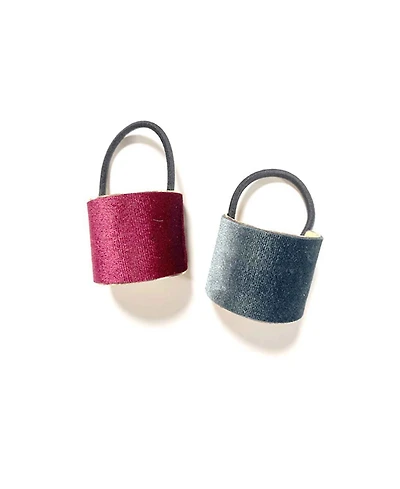 Soho Style Velvet Coated Ponytail Cuff, Set of 2