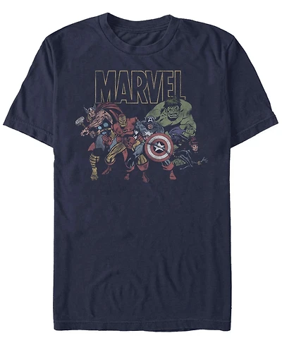 Fifth Sun Men's Marvel Group Short Sleeve Crew T-shirt